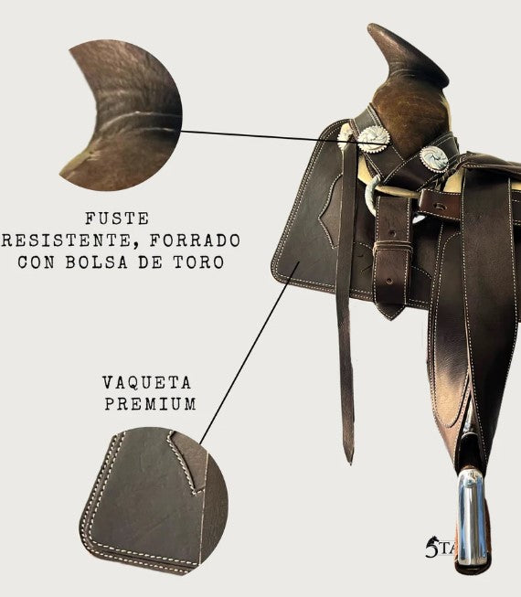 Montura Charra Cuadrada con Cantinas